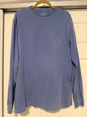 Vineyard Vines | Periwinkle Blue Long Sleeve Pocket Graphic Whale Tee L